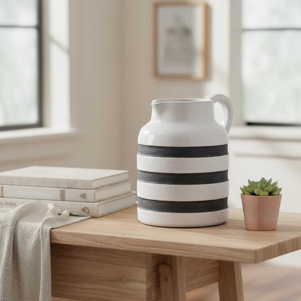 Mercana Harmon 6" x 7.1" x 7.1" Ceramic Jug Vase