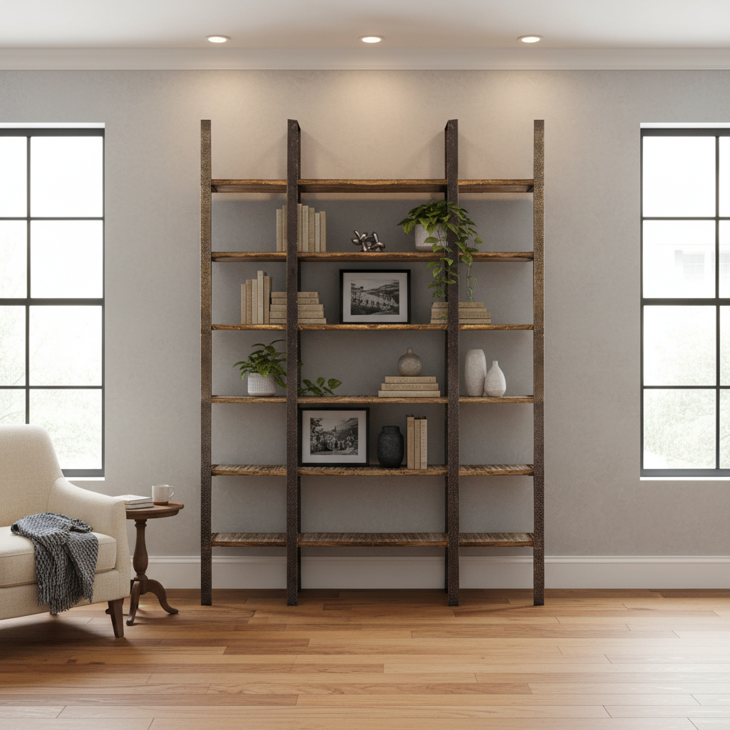 Mercana Taunton 80" x 10.5" x 90" Solid Wood Wall Shelf
