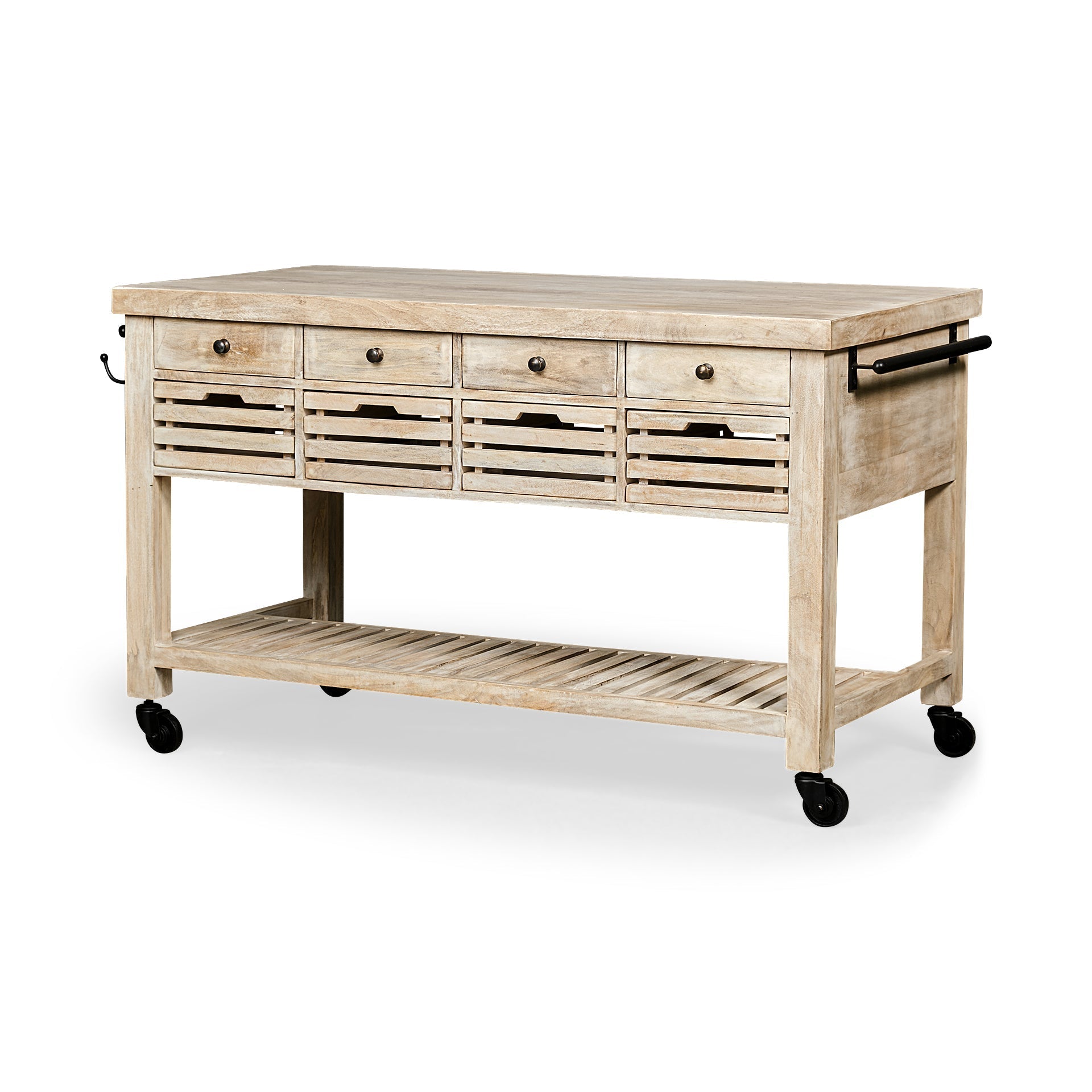 Mercana Columbia 56" x 28" x 36" Solid Wood Kitchen Island