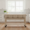 Mercana Columbia 56" x 28" x 36" Solid Wood Kitchen Island