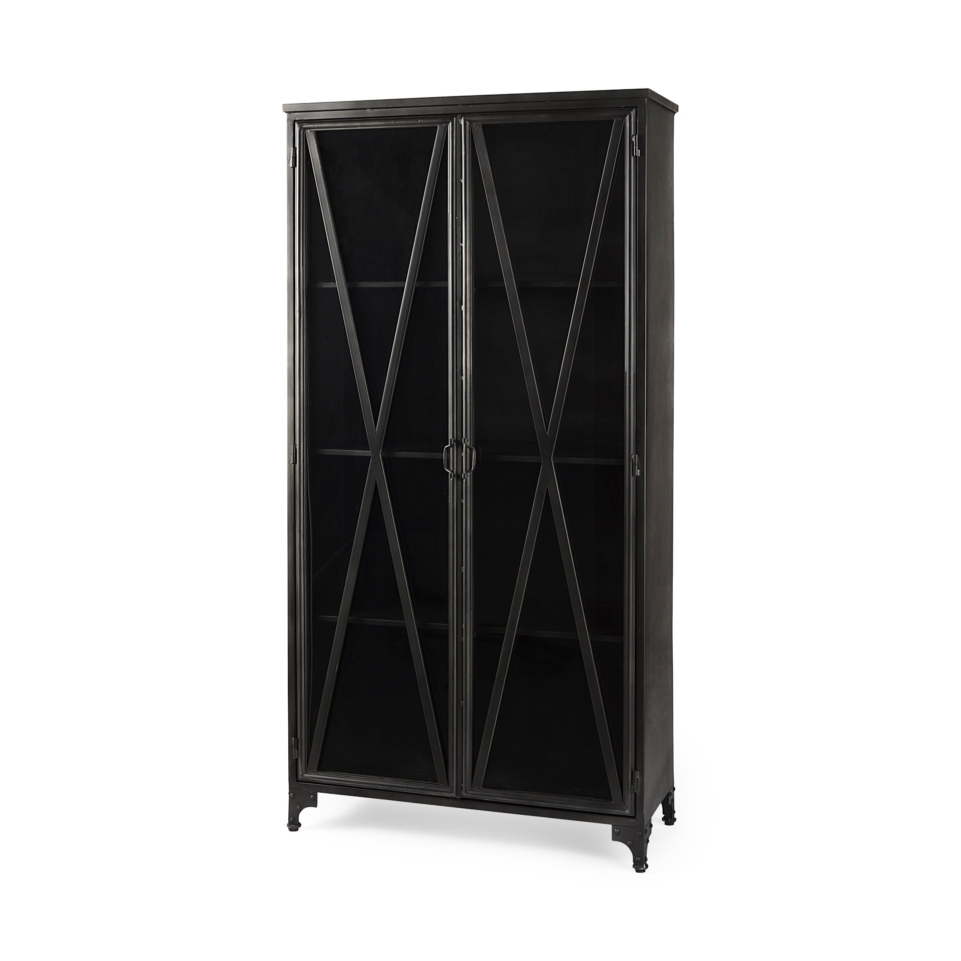 Mercana Poppy 37.8" x 15" x 74" Iron Display Cabinet