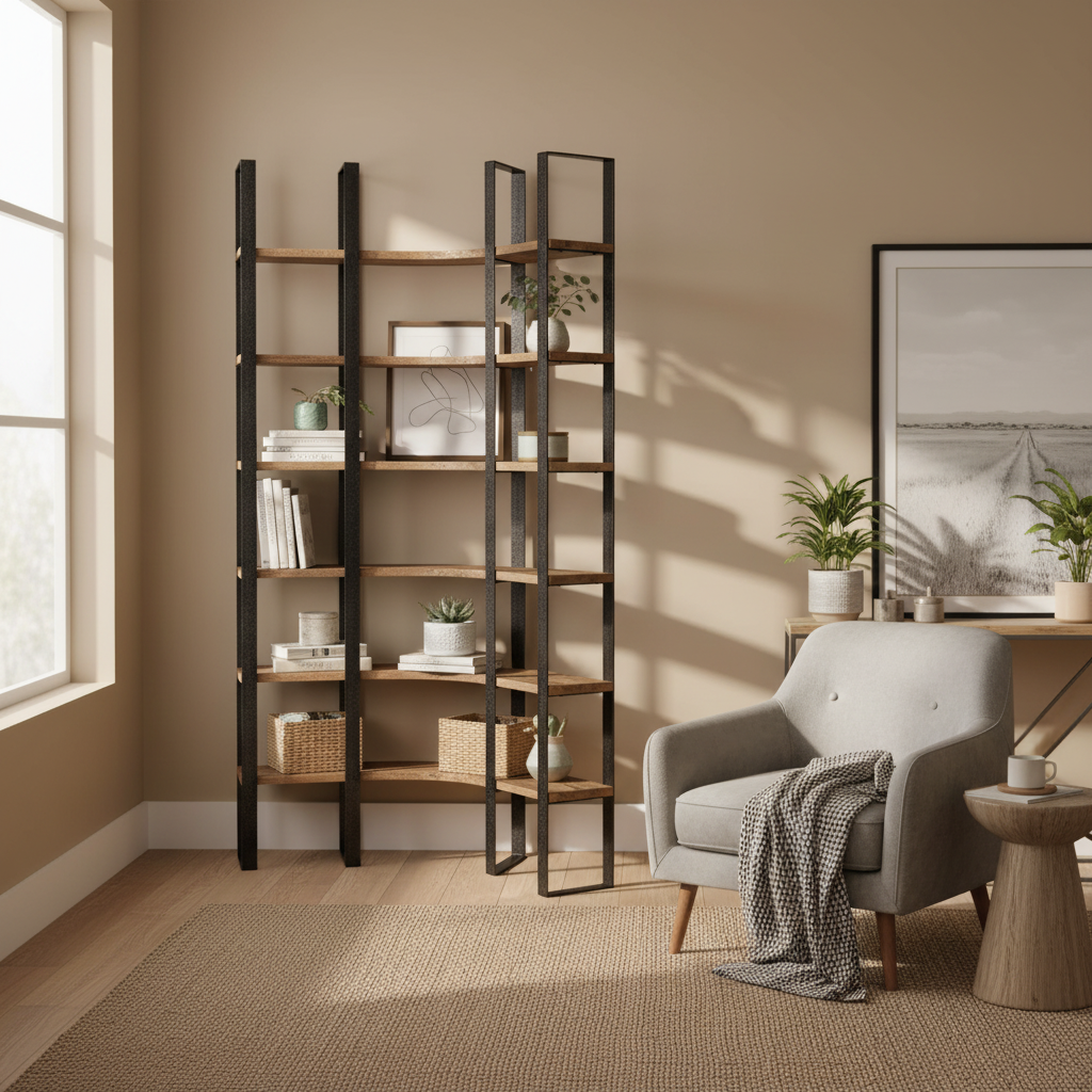 Mercana Turner 36.5" x 36.5" x 90" Solid Wood Wall Shelf