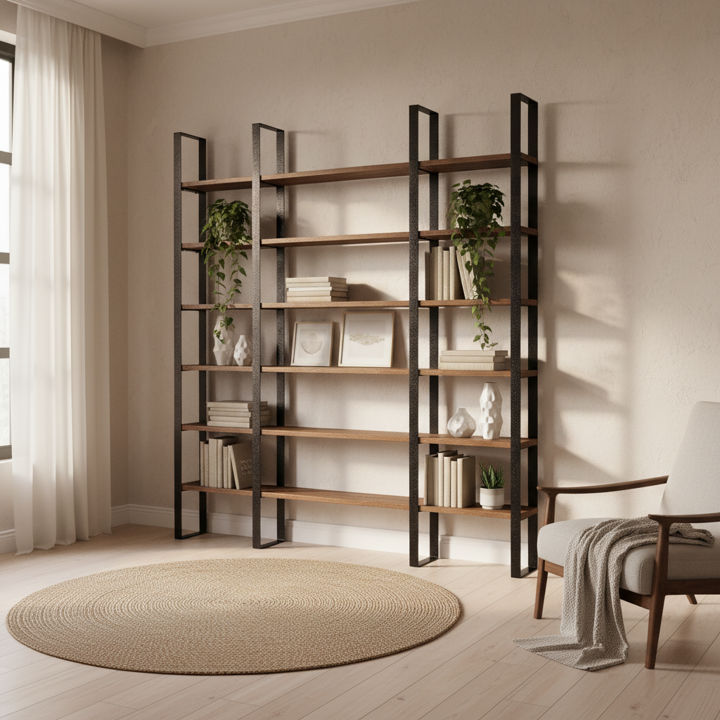 Mercana Taunton 10.5" x 80" x 90" Solid Wood Wall Shelf