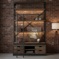 Mercana Brodie 57" x 20.5" x 94" Iron Wall Shelf
