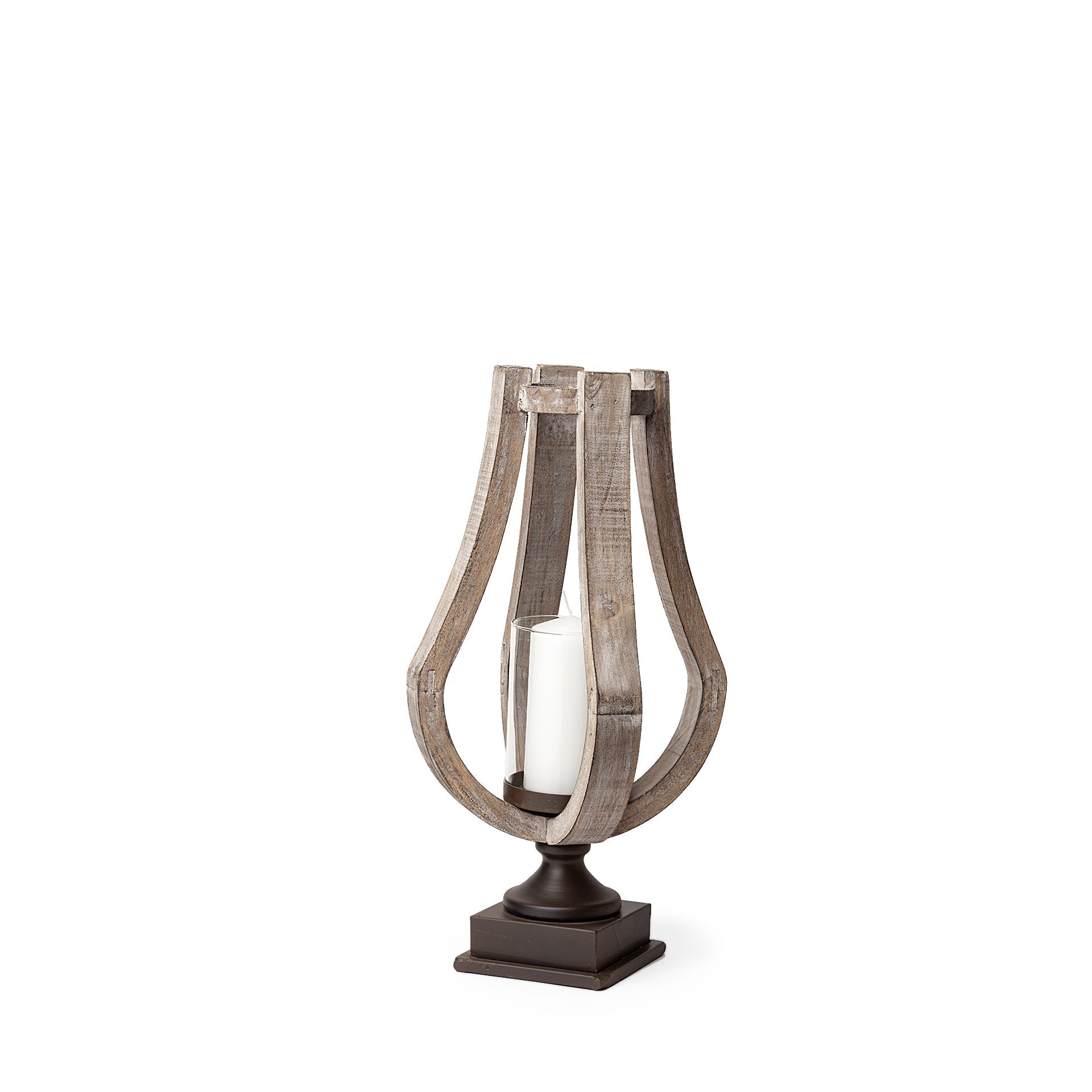 Mercana Brillion 7.5" x 7.3" x 16.9" Solid Wood Candle Holder