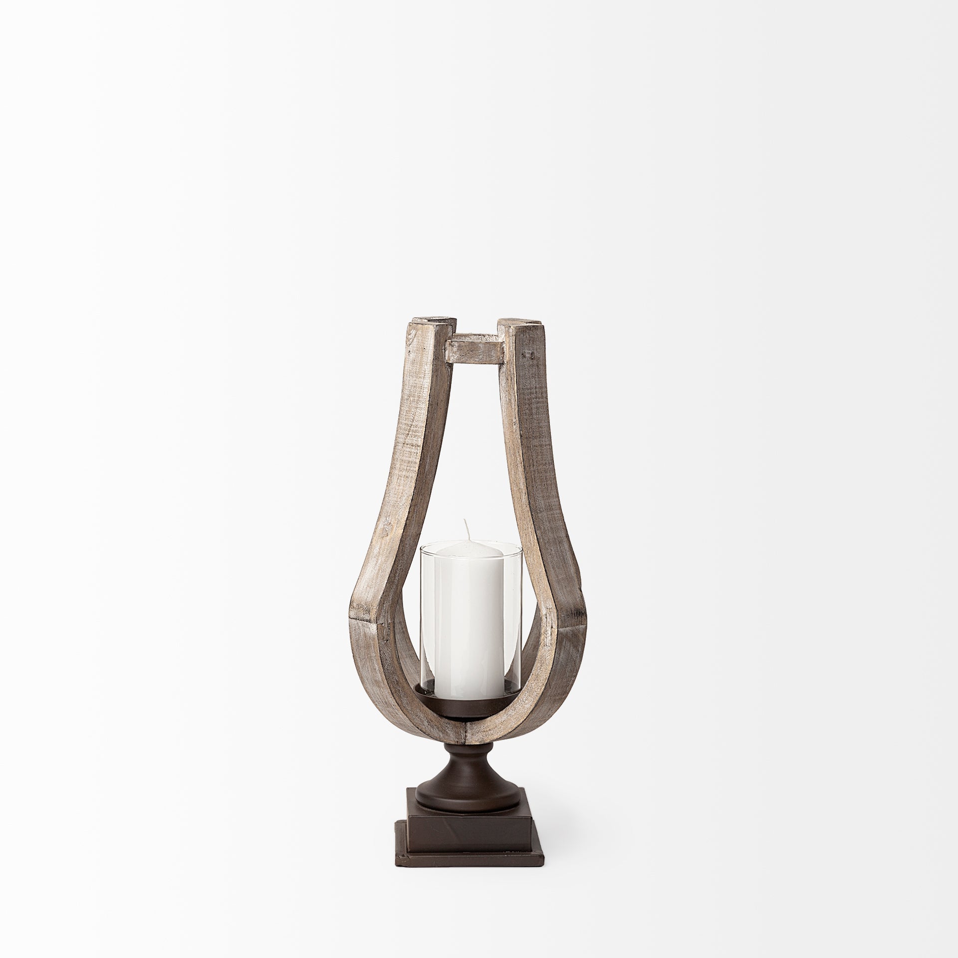 Mercana Brillion 7.5" x 7.3" x 16.9" Solid Wood Candle Holder
