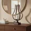 Mercana Brillion 11" x 10.8" x 25" Solid Wood Candle Holder