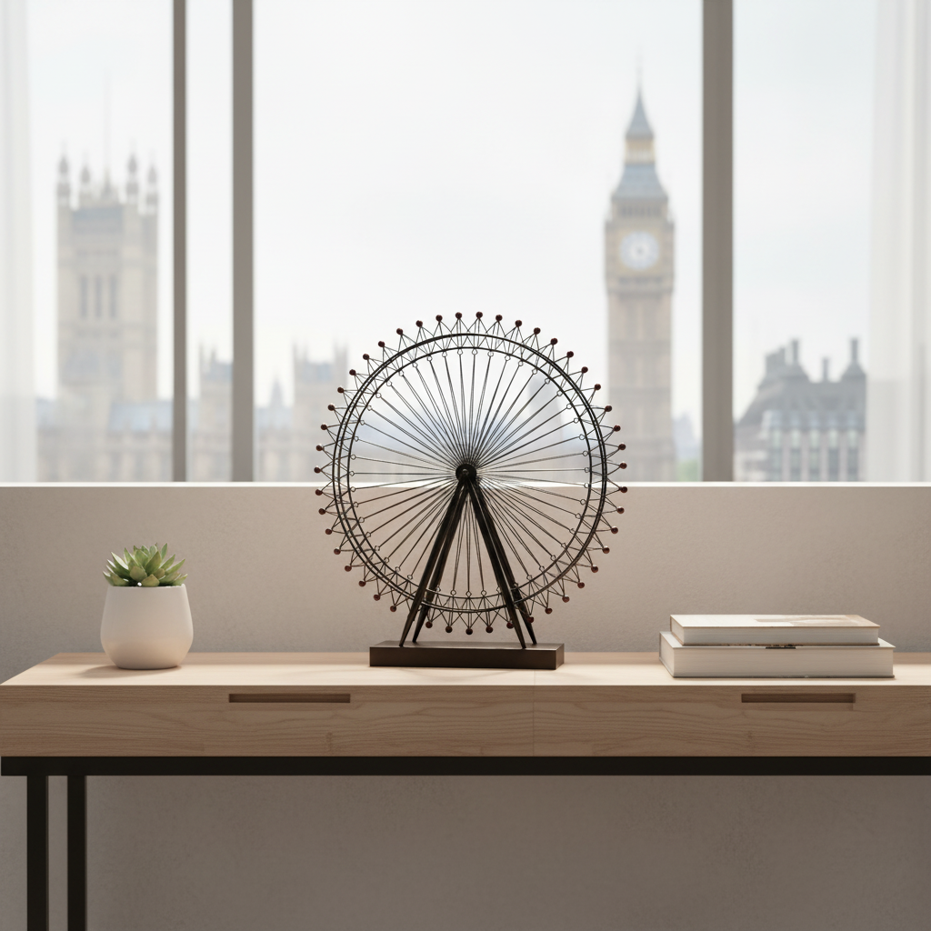 Mercana London 3" x 25" x 27" Metal Decorative Object