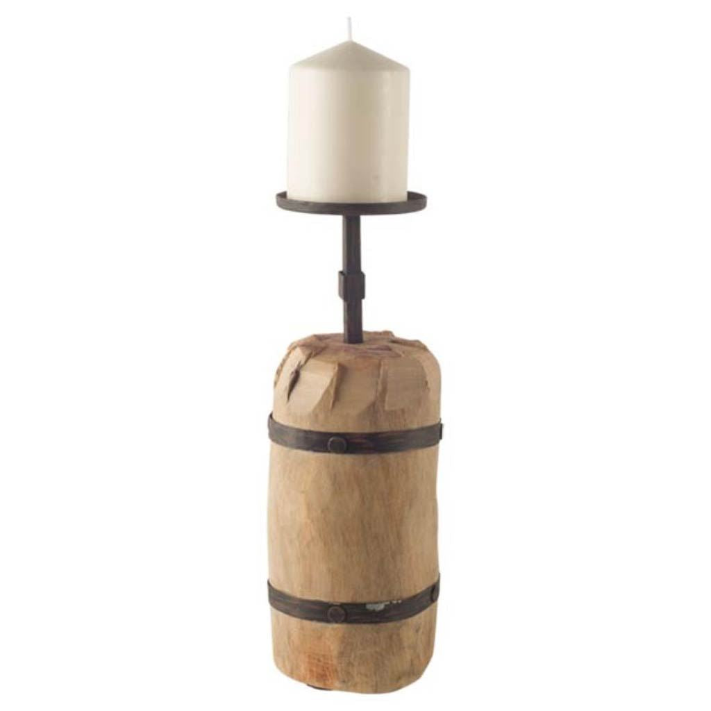 Mercana Edgeland 4.5" x 4.3" x 15.7" Solid Wood Candle Holder