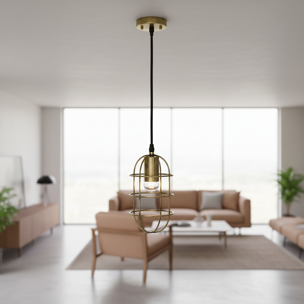 Mercana Hines 4" x 4" x 8" Metal Pendant Lighting
