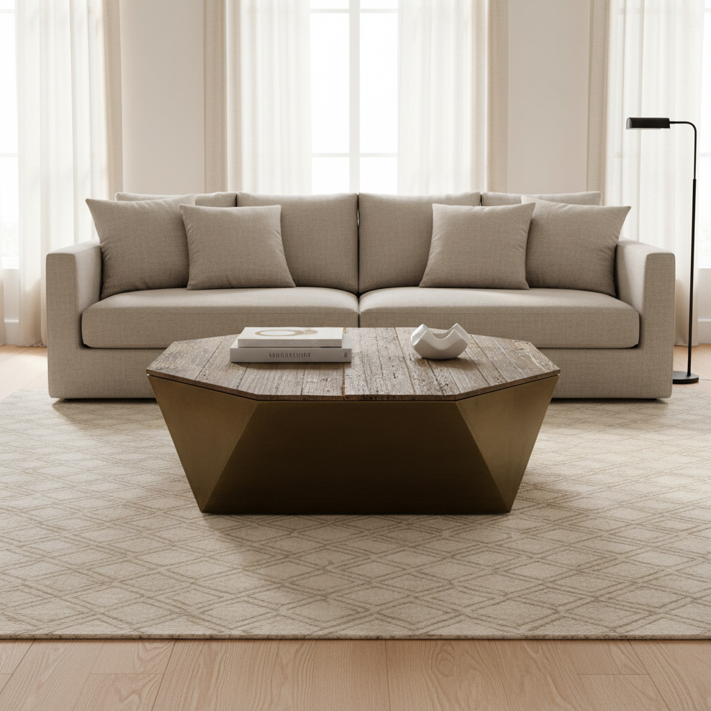 Mercana Esagono 48" x 48" x 15" Coffee Table