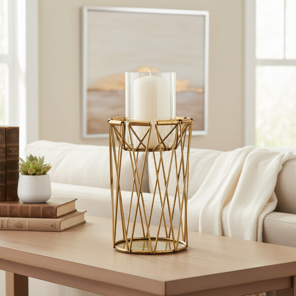 Mercana Othello 6.5" x 6.5" x 10" Metal Candle Holder