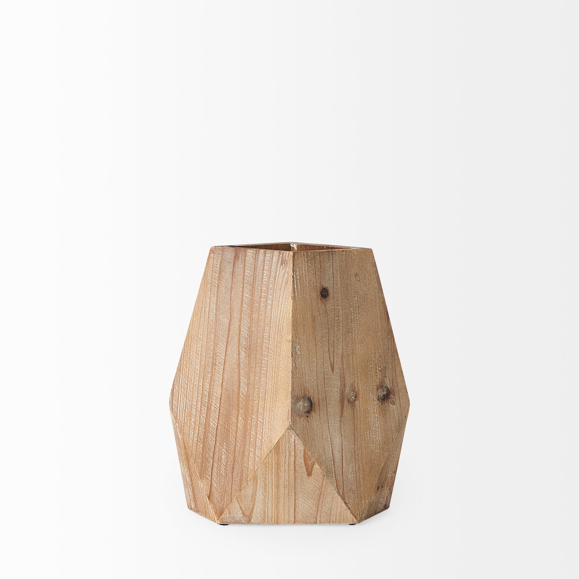 Mercana Allen 10.6" x 6.3" x 11.3" Solid Wood Vase