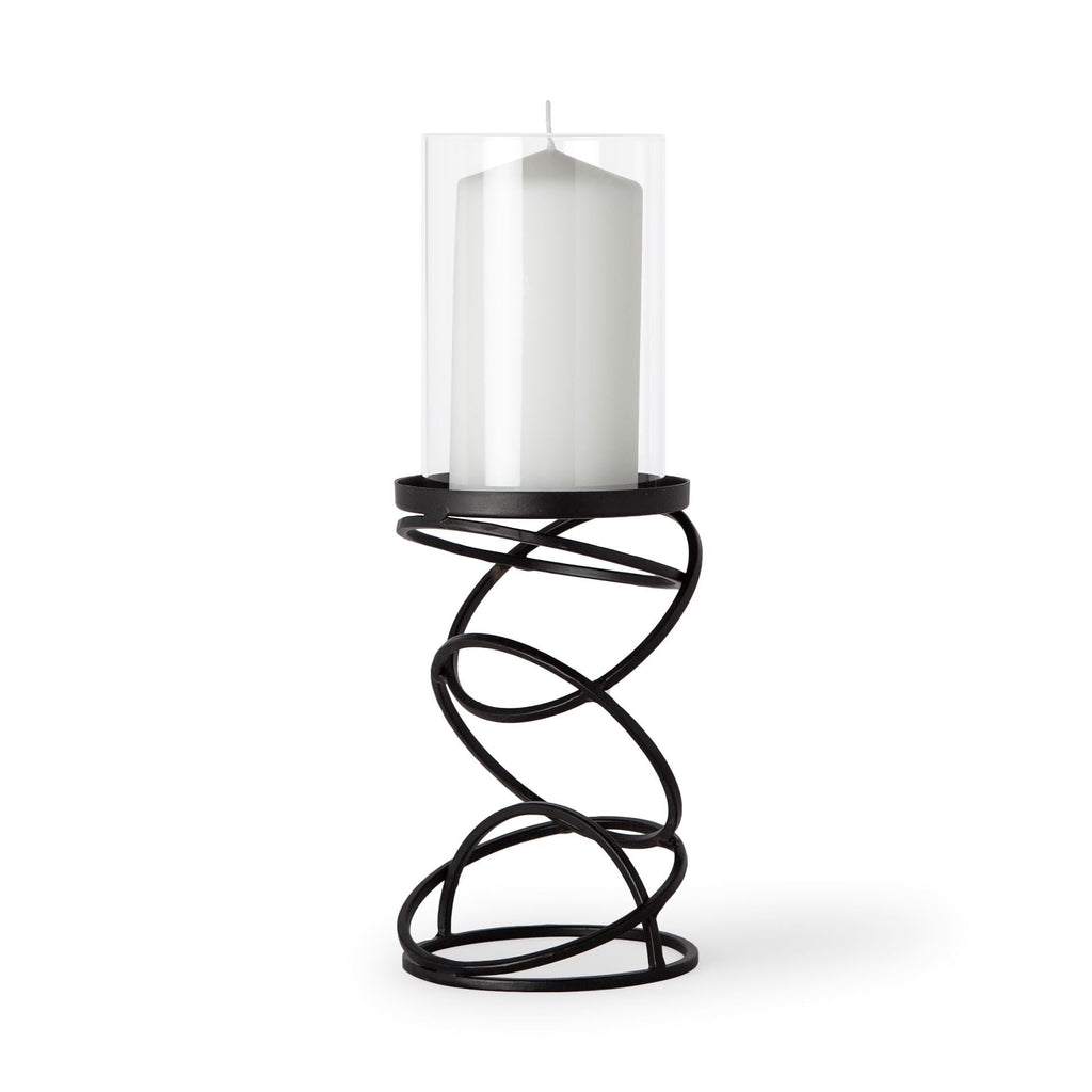 Mercana Omega 4.8" x 4.8" x 13.5" Glass Candle Holder