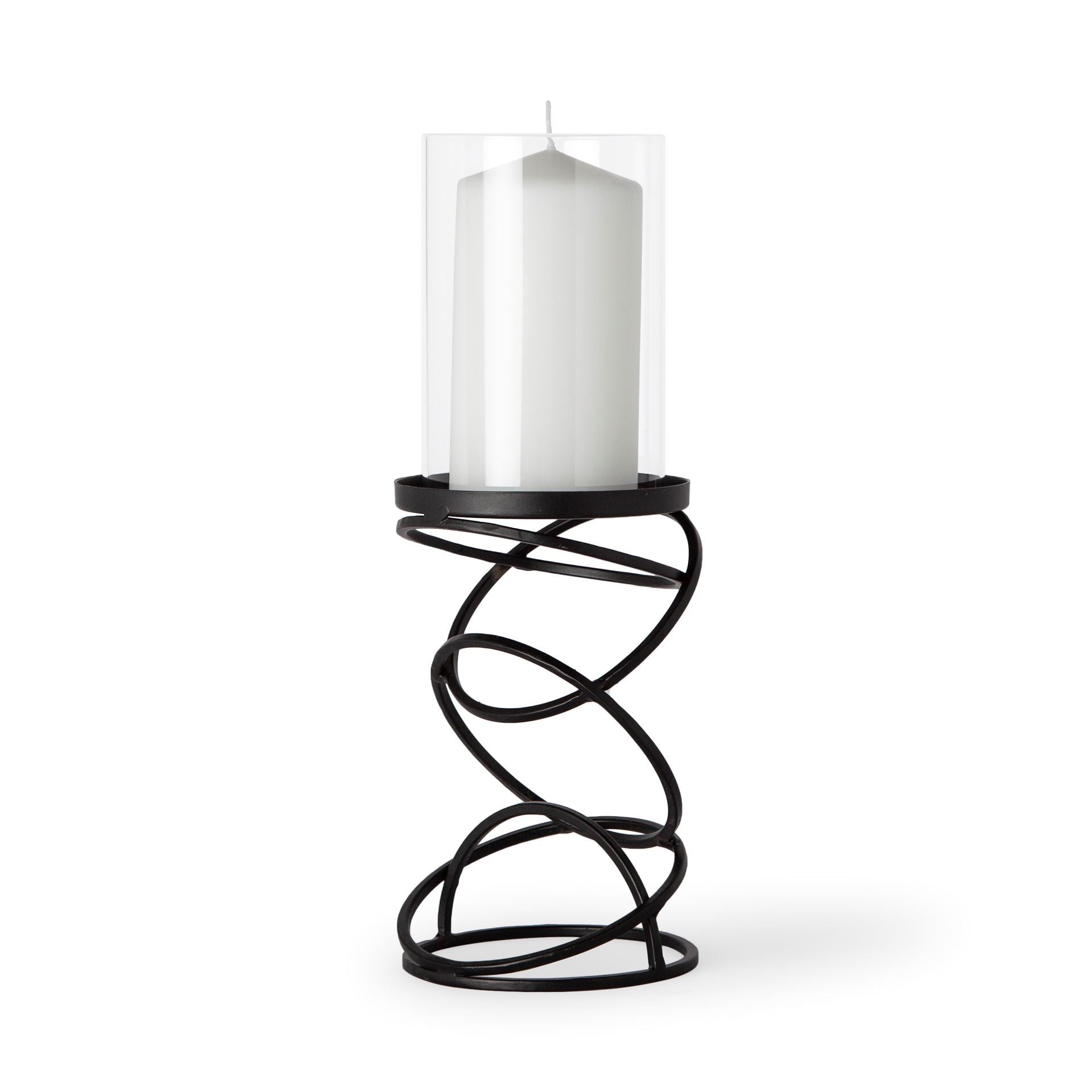 Mercana Omega 4.8" x 4.8" x 13.5" Glass Candle Holder