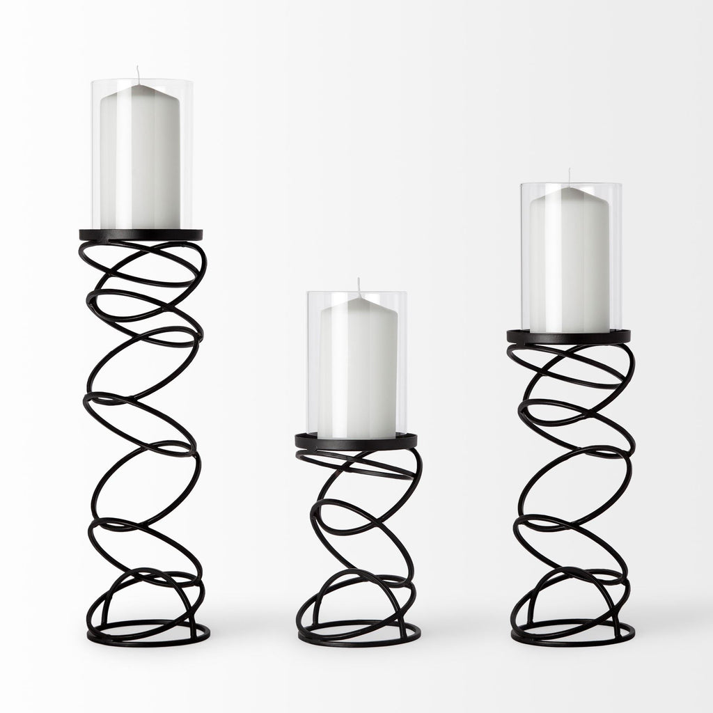 Mercana Omega 4.8" x 4.8" x 13.5" Glass Candle Holder