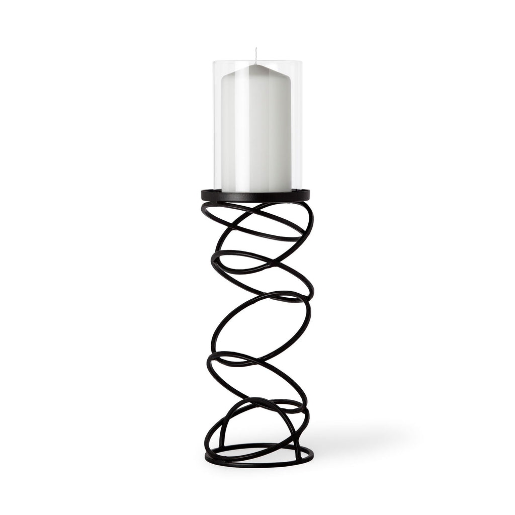Mercana Omega 4.8" x 4.8" x 17.3" Glass Candle Holder