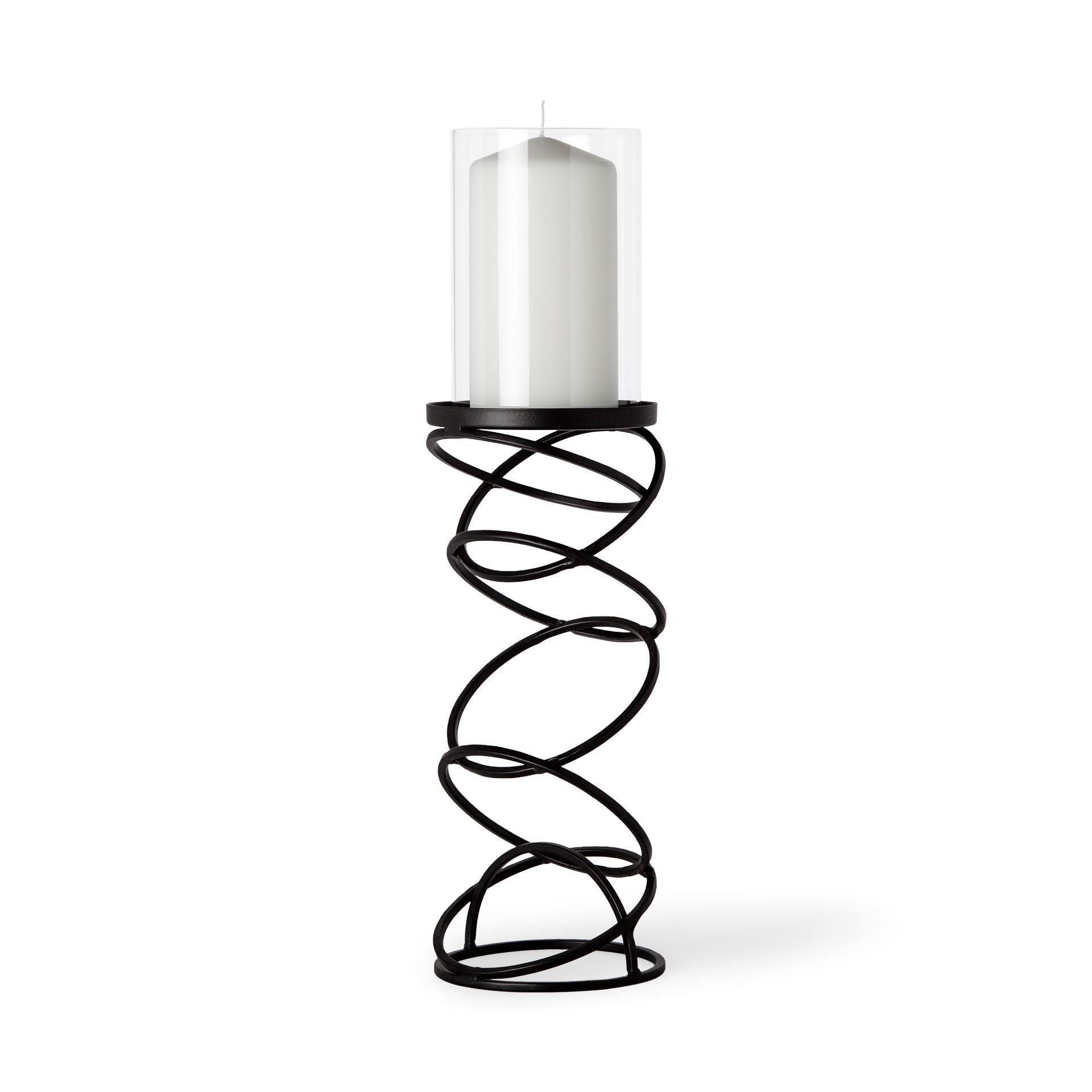 Mercana Omega 4.8" x 4.8" x 17.3" Glass Candle Holder