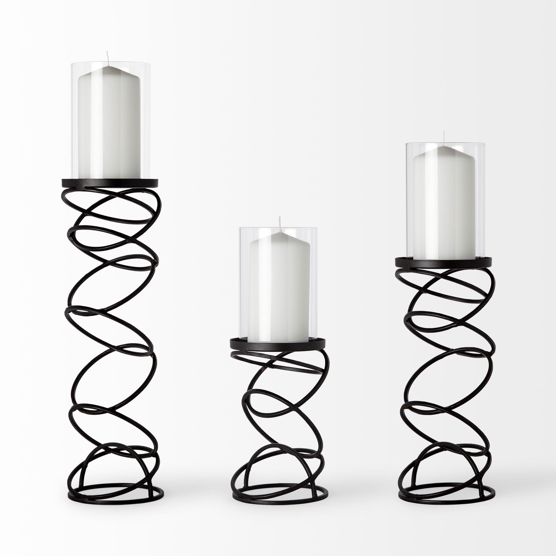 Mercana Omega 4.8" x 4.8" x 21.3" Glass Candle Holder