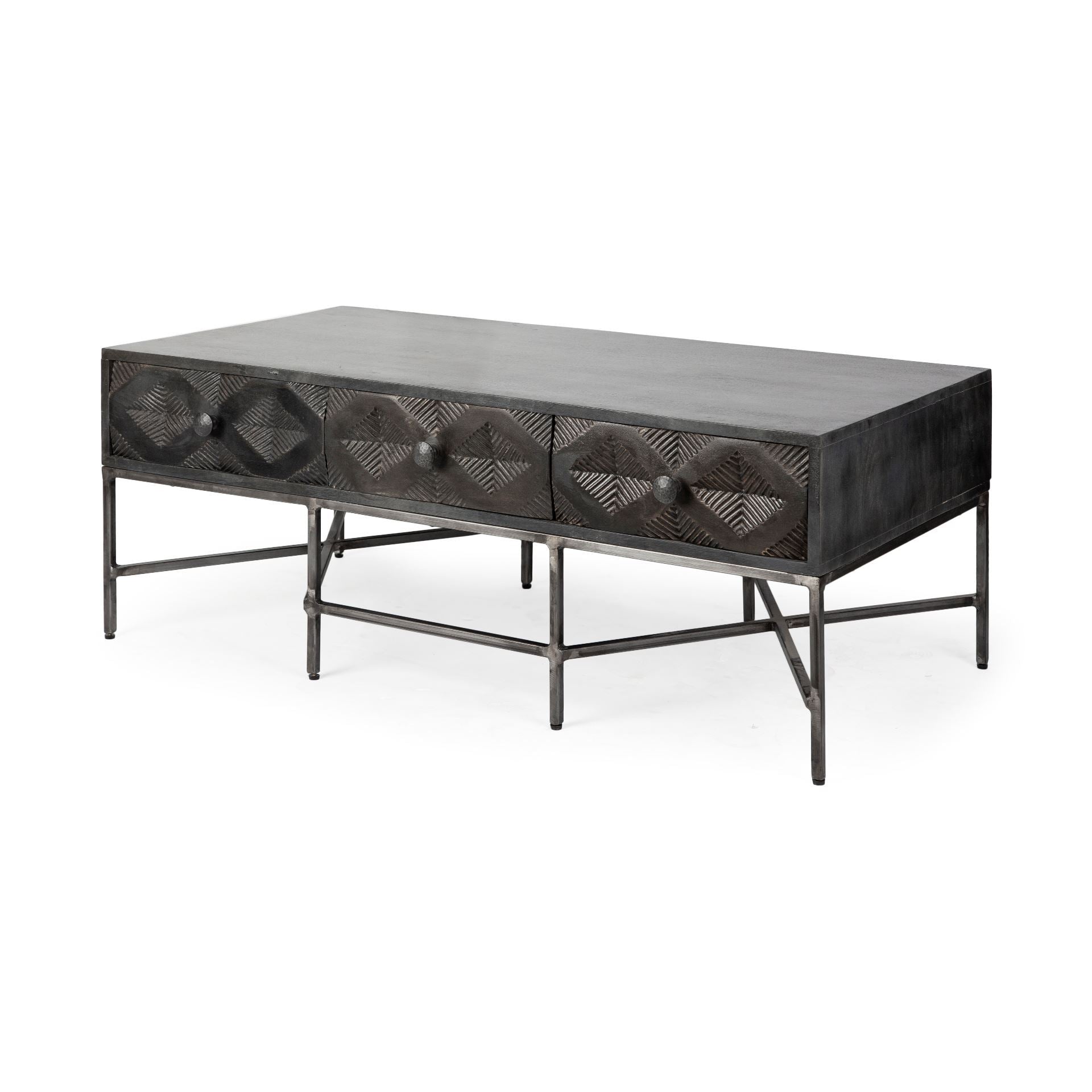 Mercana Hogarth 48" x 26" x 18" Metal Coffee Table