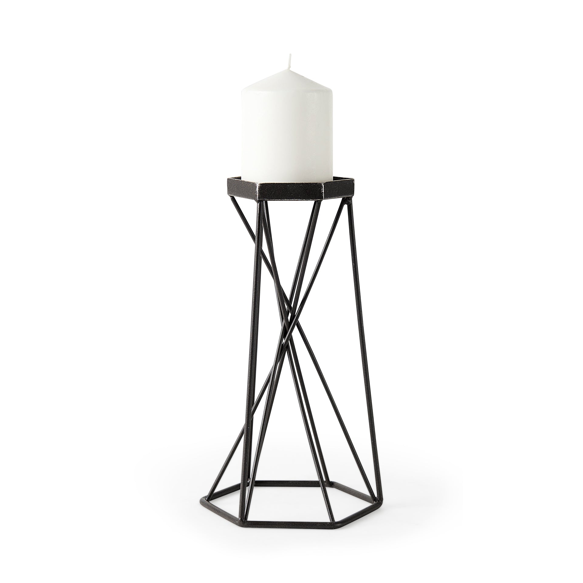 Mercana Sixx 6.1" x 5.3" x 11" Metal Candle Holder