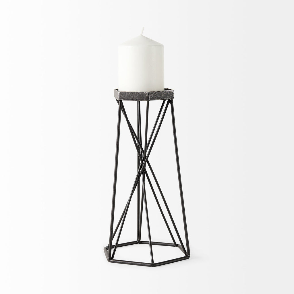 Mercana Sixx 6.1" x 5.3" x 11" Metal Candle Holder