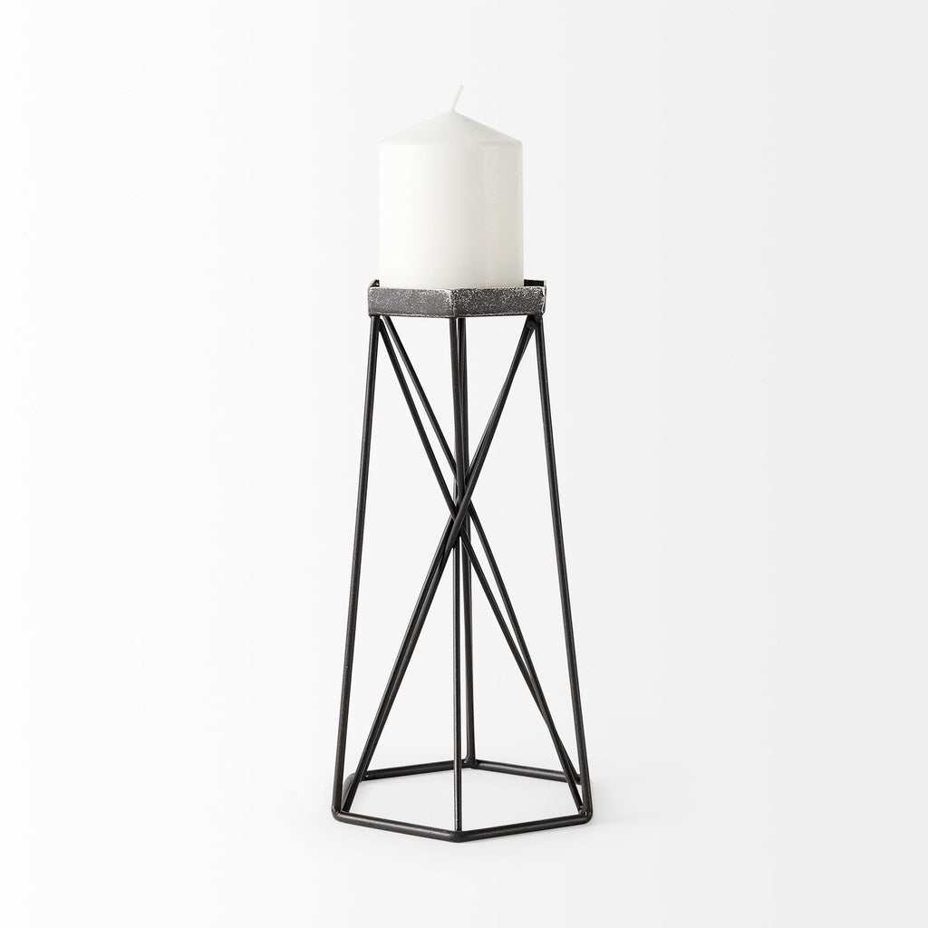 Mercana Sixx 6.1" x 5.3" x 11" Metal Candle Holder