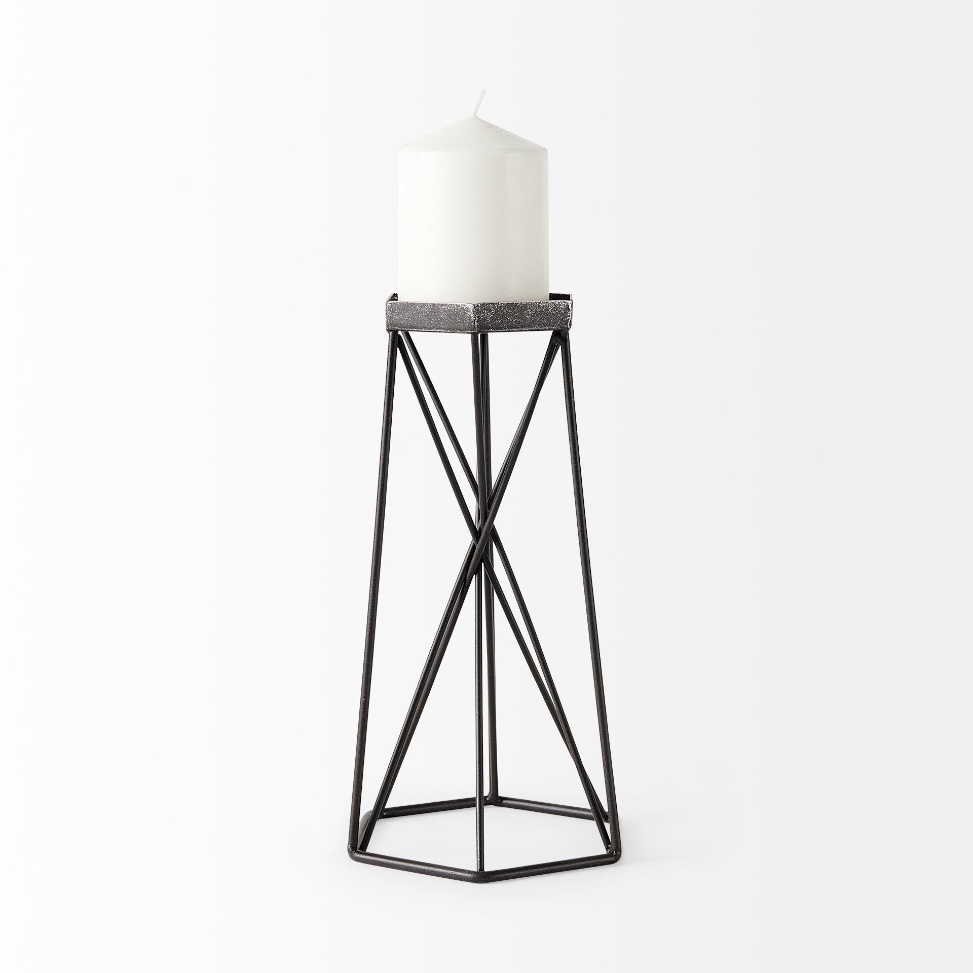 Mercana Sixx 6.1" x 5.3" x 11" Metal Candle Holder