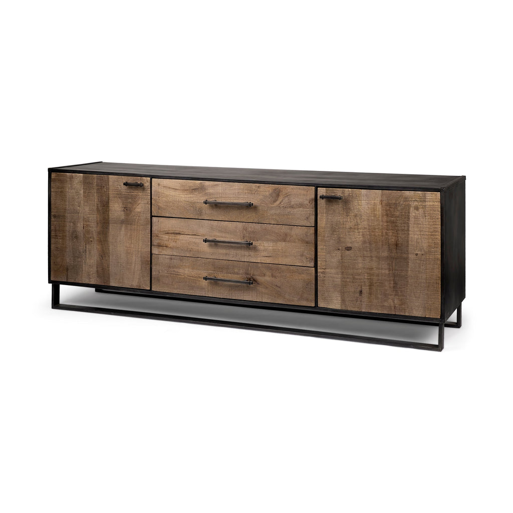 Mercana Alvin 82" x 20" x 30" Solid Wood Sideboard