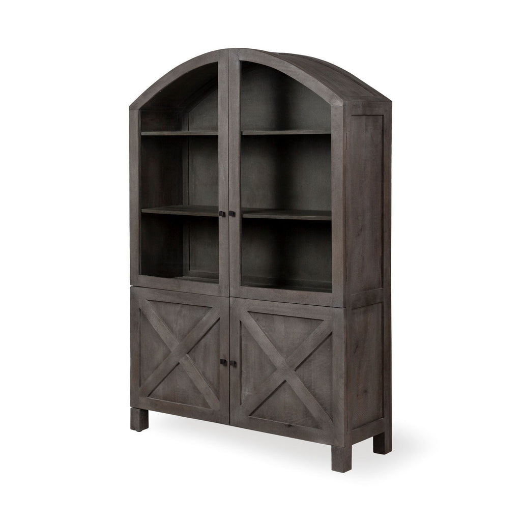 Mercana Barrett 48.5" x 17.3" x 73" Solid Wood Display Cabinet