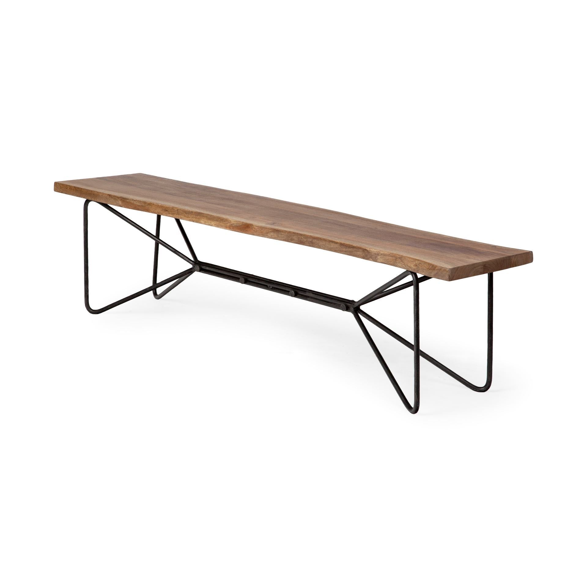 Mercana Papillion 66" x 16" x 17.8" Solid Wood Bench