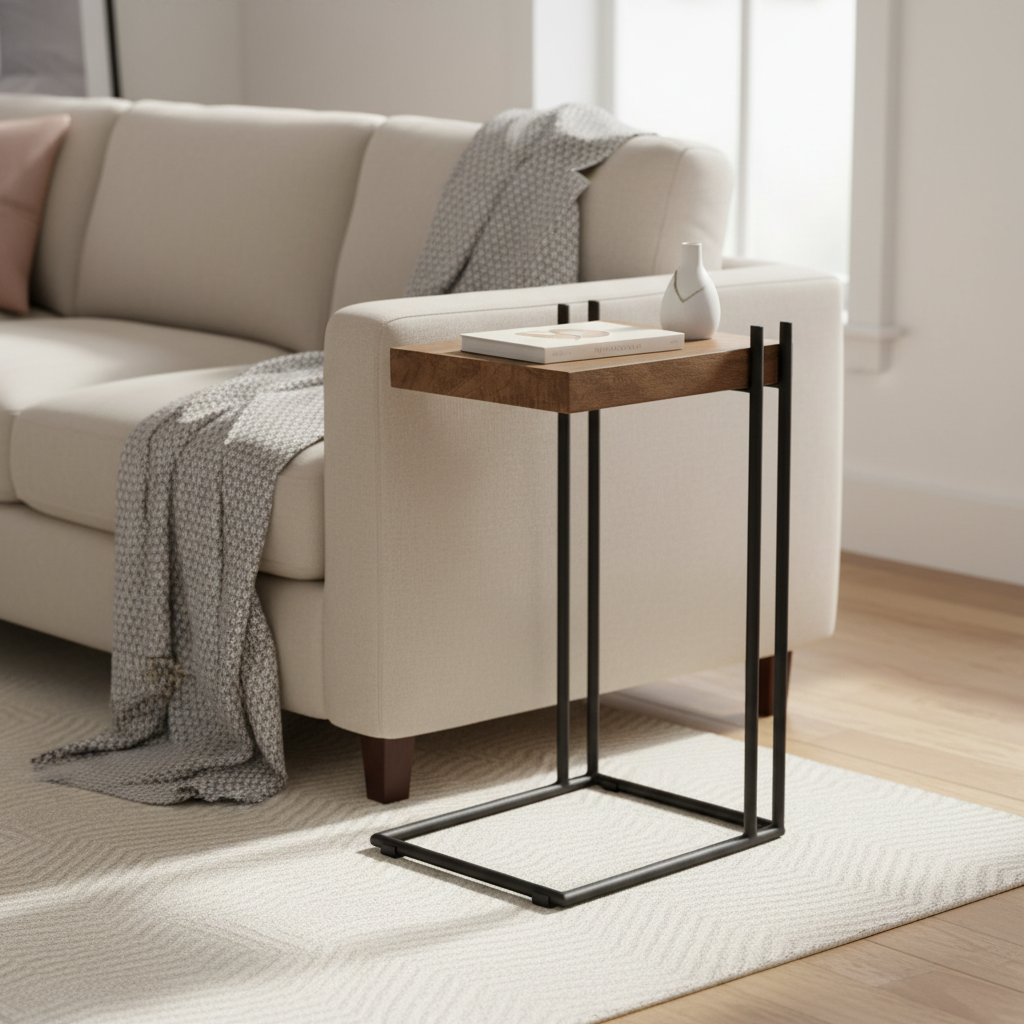 Mercana Maddox 17.1" x 13.5" x 27" Solid Wood Side Table