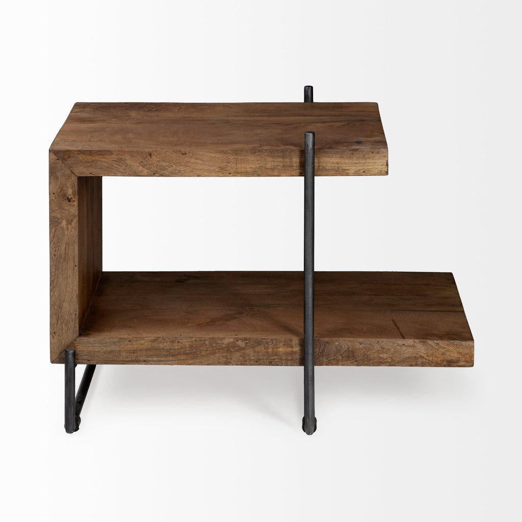 Mercana Maddox 30" x 17.5" x 22.5" Solid Wood Side Table