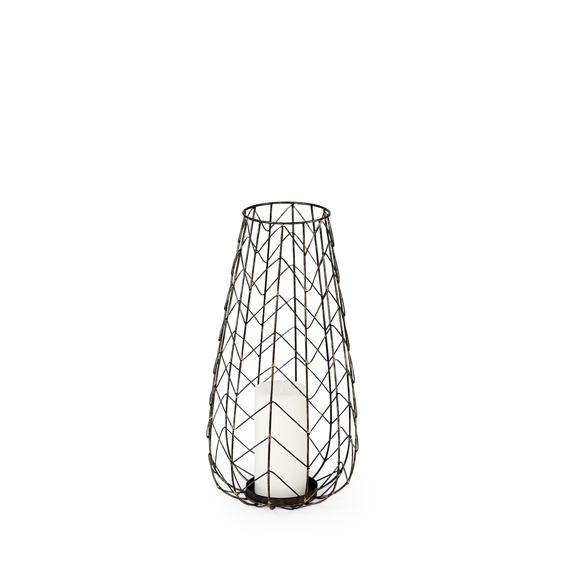 Mercana Petiole 8.3" x 8.3" x 16.1" Metal Candle Holder