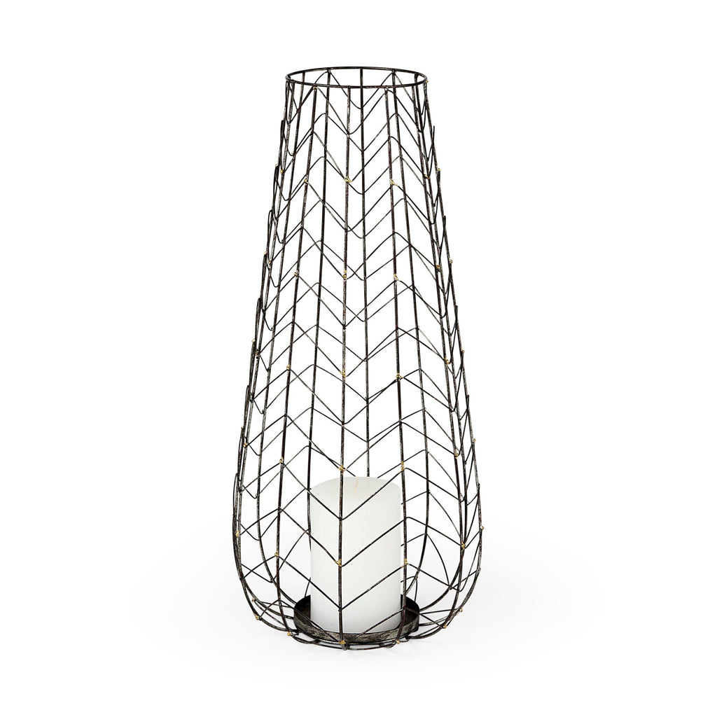 Mercana Petiole 10.8" x 10.8" x 24.2" Metal Candle Holder