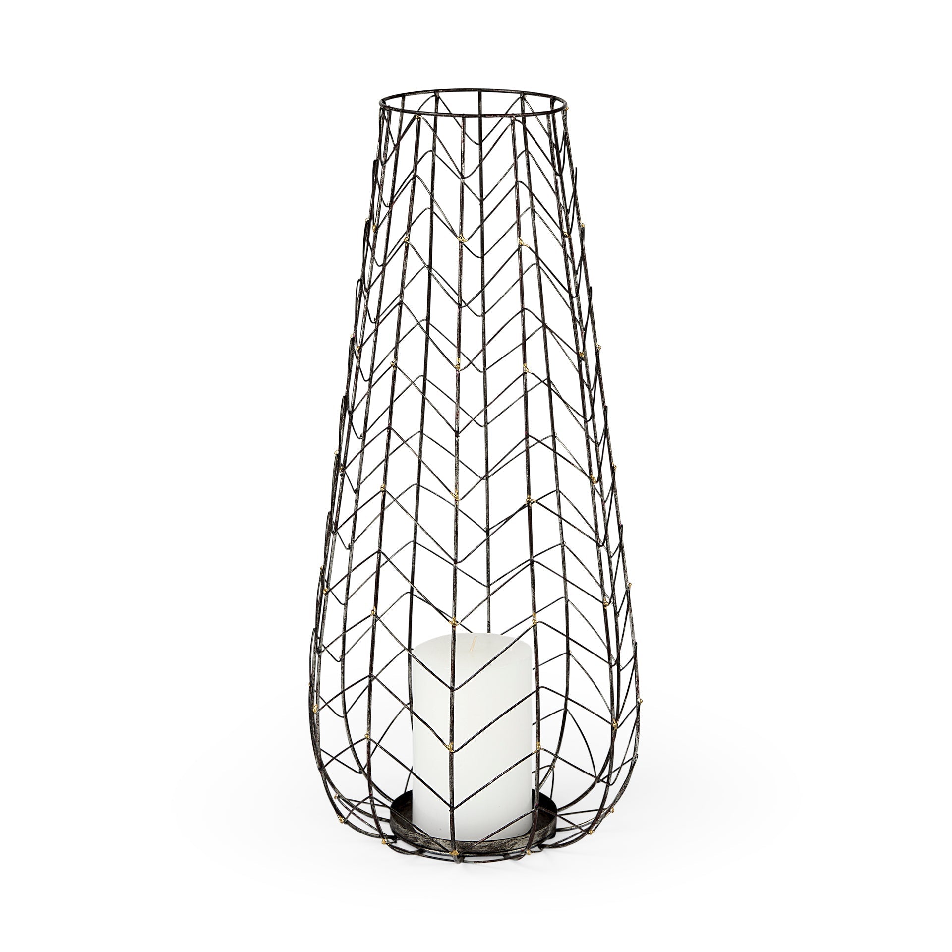 Mercana Petiole 10.8" x 10.8" x 24.2" Metal Candle Holder