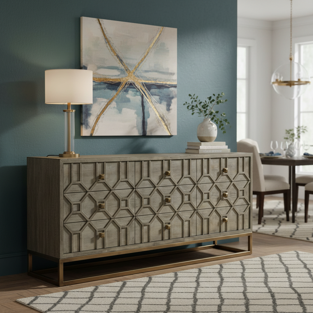 Mercana Genevieve 70" x 15.8" x 31" Solid + Manufactured Wood Sideboard