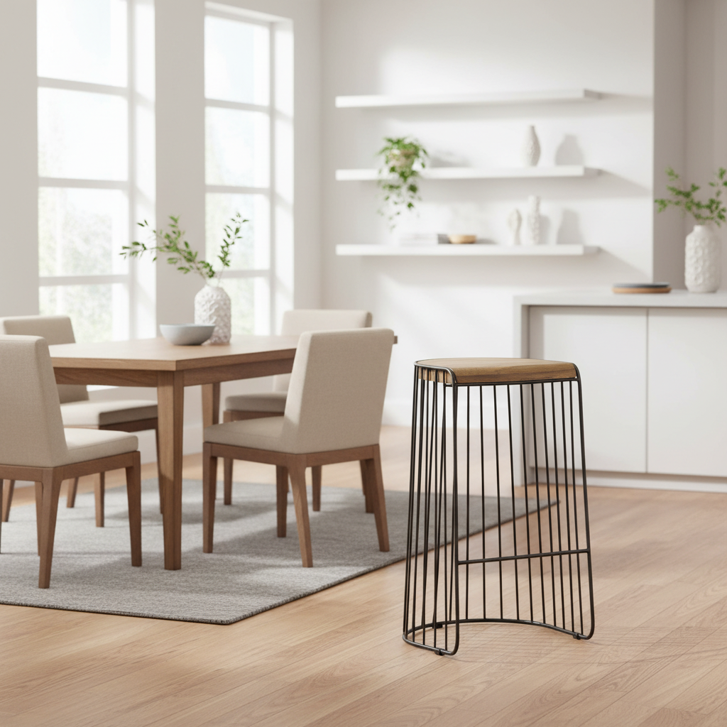 Mercana Seagram 20" x 18.5" x 30.5" Metal Stool
