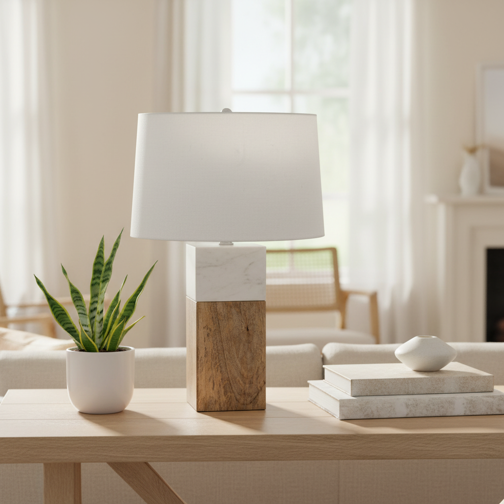 Mercana Woodrow 13" x 13" x 22.3" Table Lamp
