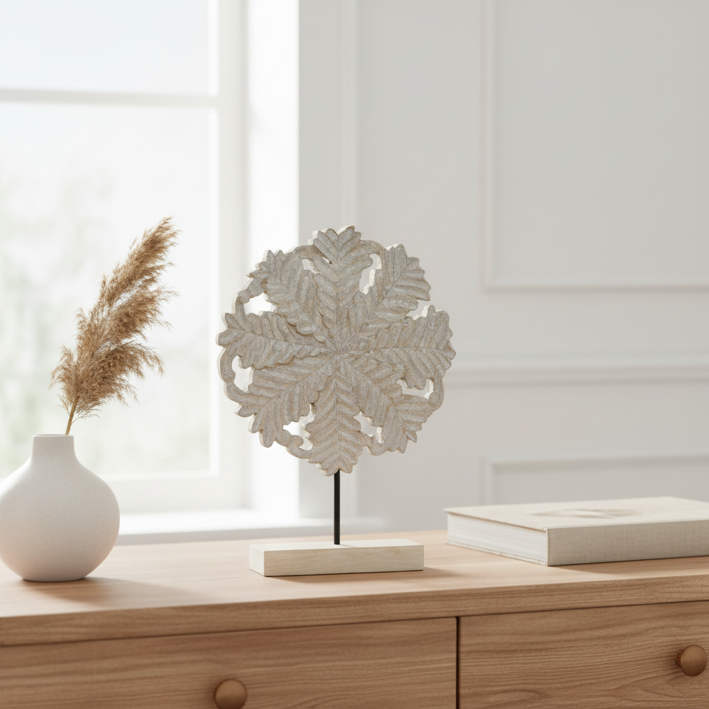 Mercana Kamara 12.6" x 3.5" x 17.3" Solid Wood Decorative Object