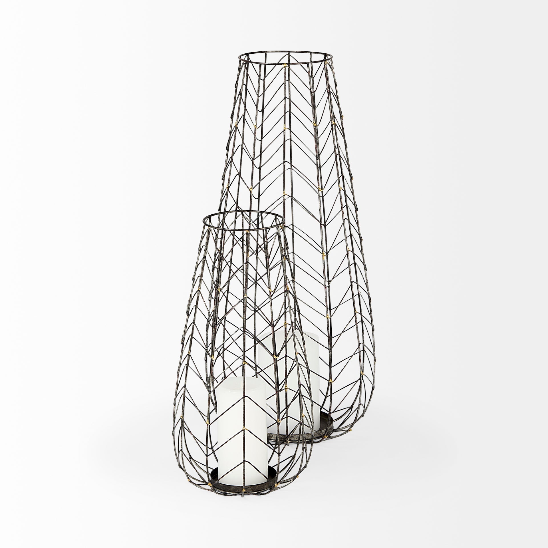 Mercana Petiole 10.8" x 10.8" x 24.2" Metal Candle Holder
