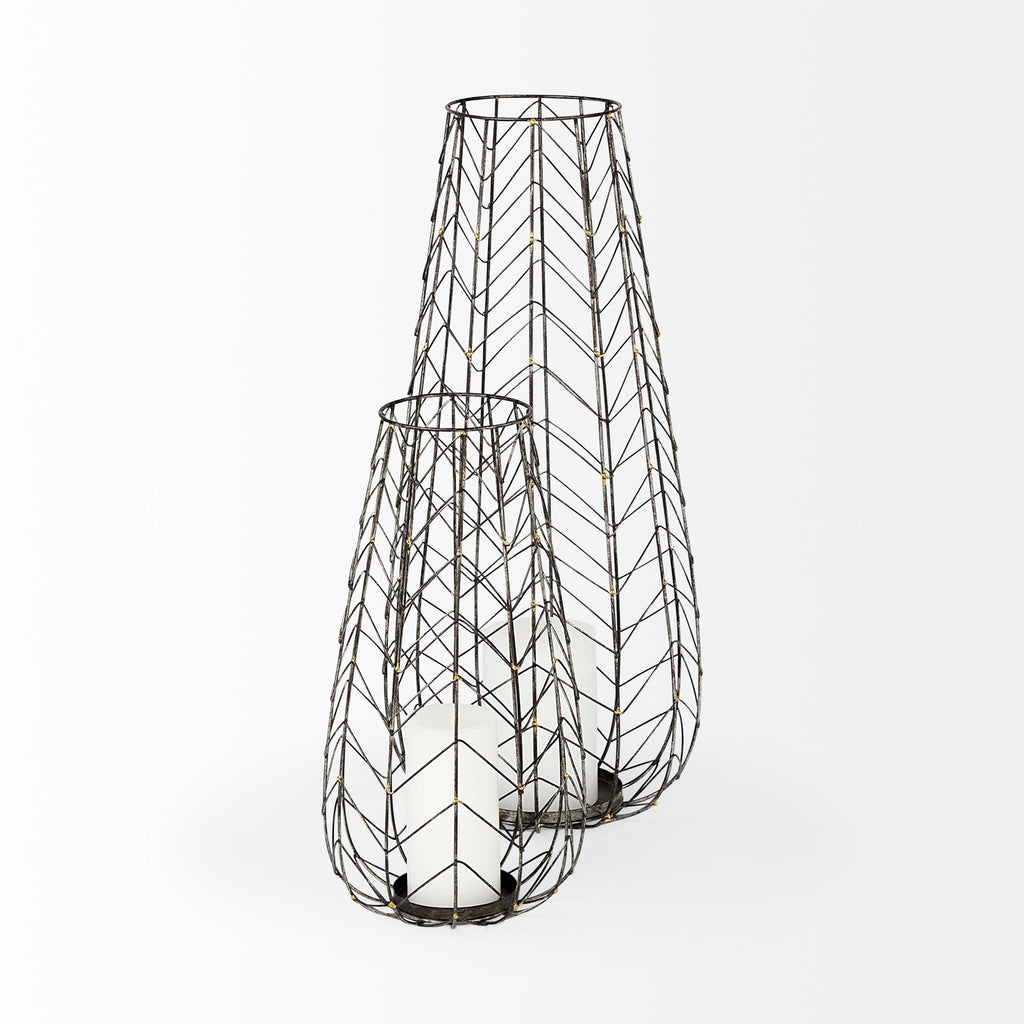 Mercana Petiole 8.3" x 8.3" x 16.1" Metal Candle Holder