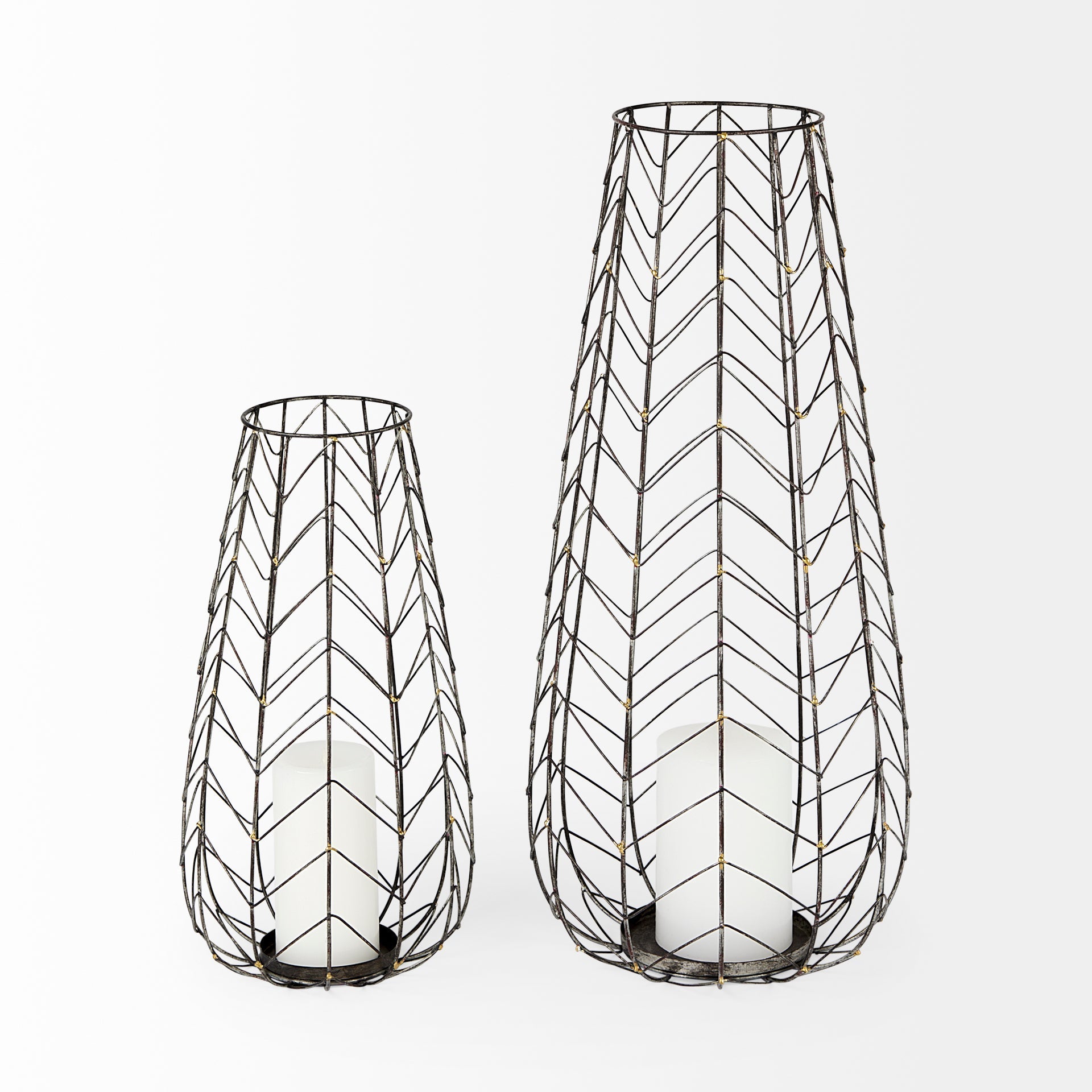 Mercana Petiole 8.3" x 8.3" x 16.1" Metal Candle Holder