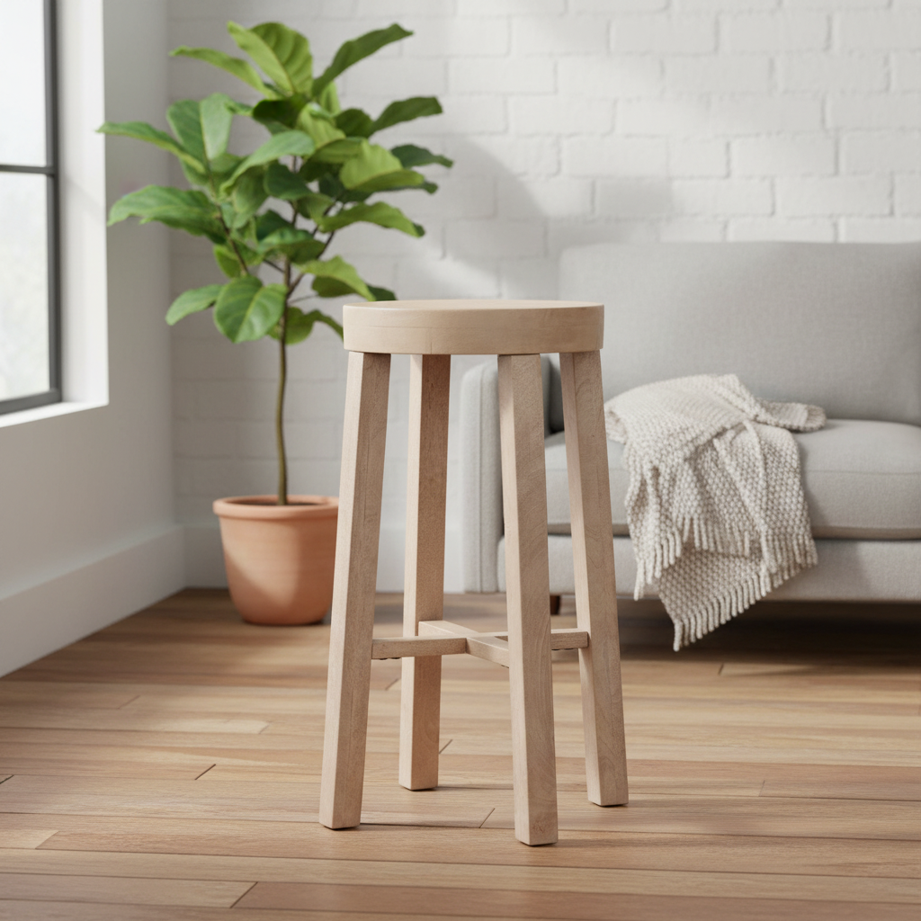 Mercana Brahma 18" x 18" x 30" Solid Wood Stool