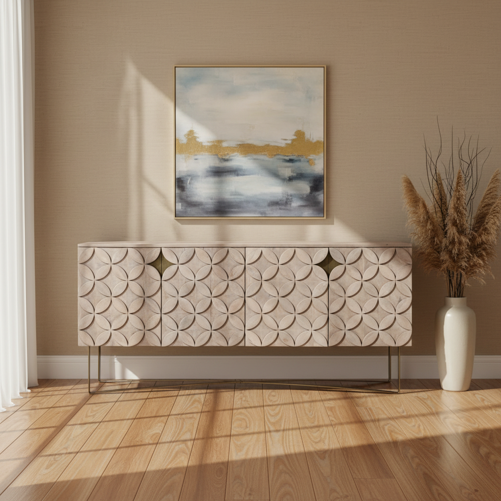 Mercana Excelsior 72.5" x 18.3" x 32.5" Solid Wood Sideboard