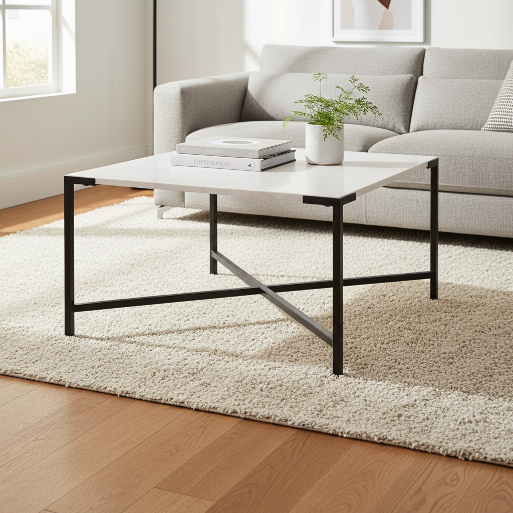 Mercana Lucas 30" x 30" x 17" Metal Coffee Table
