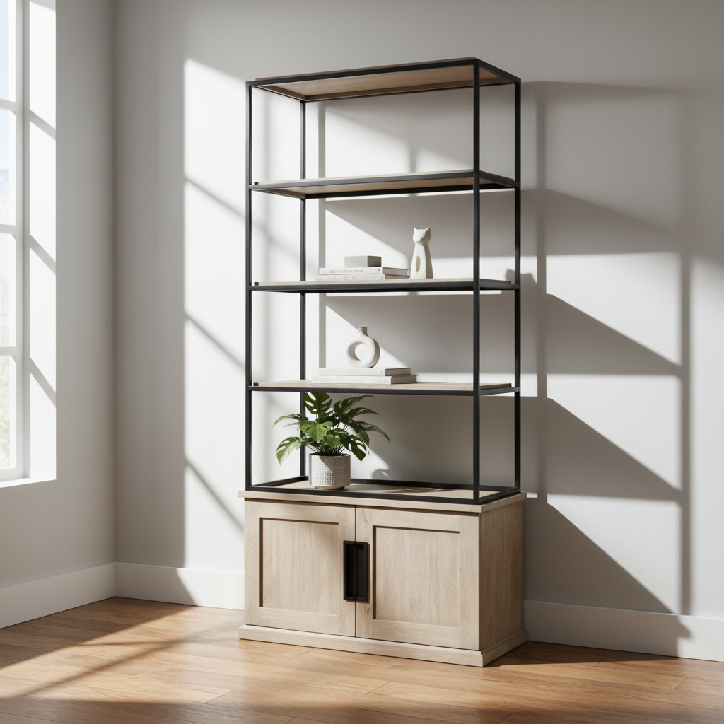 Mercana Braxton 41.5" x 18.5" x 90" Solid Wood Wall Shelf