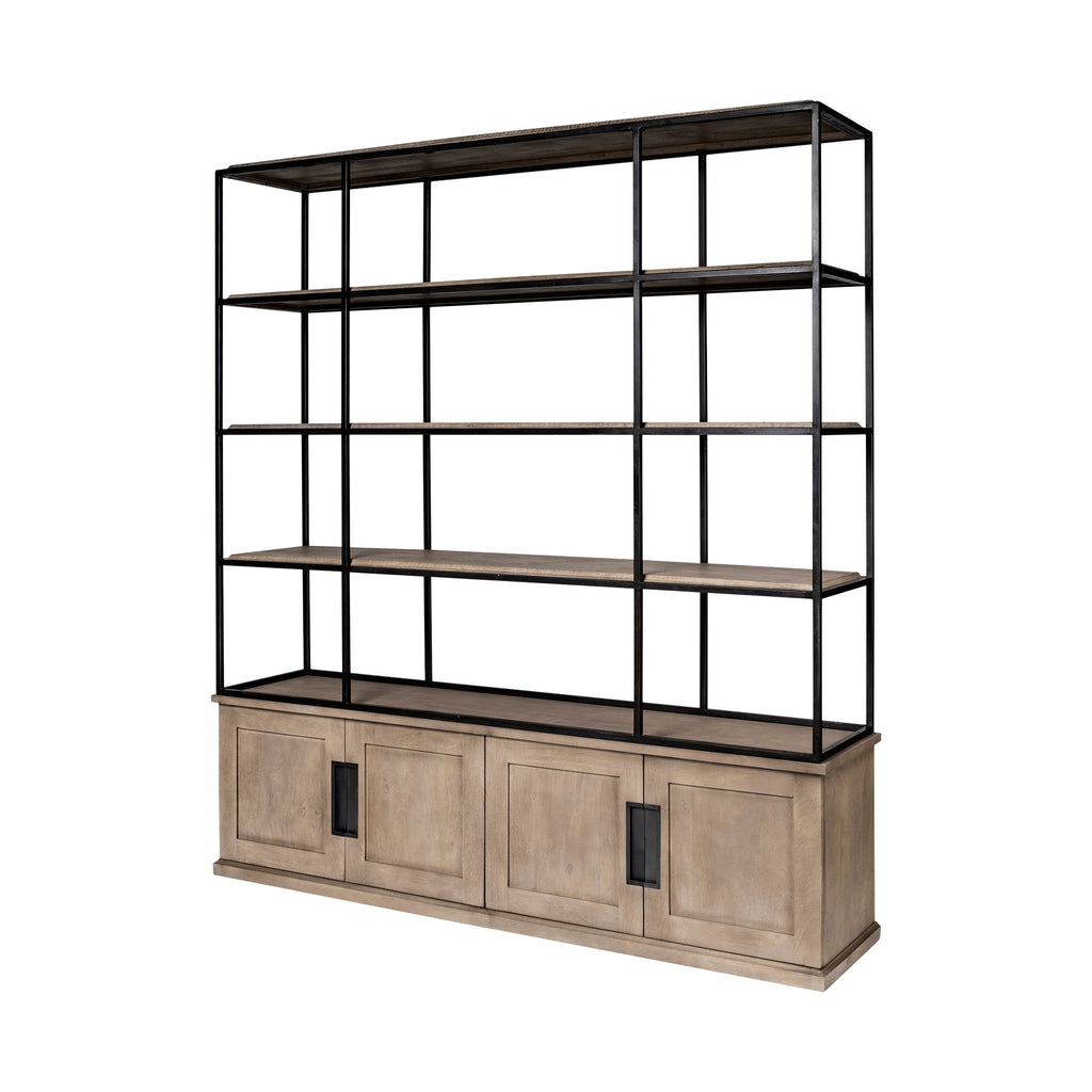 Mercana Braxton 81.5" x 18.5" x 90" Solid Wood Wall Shelf