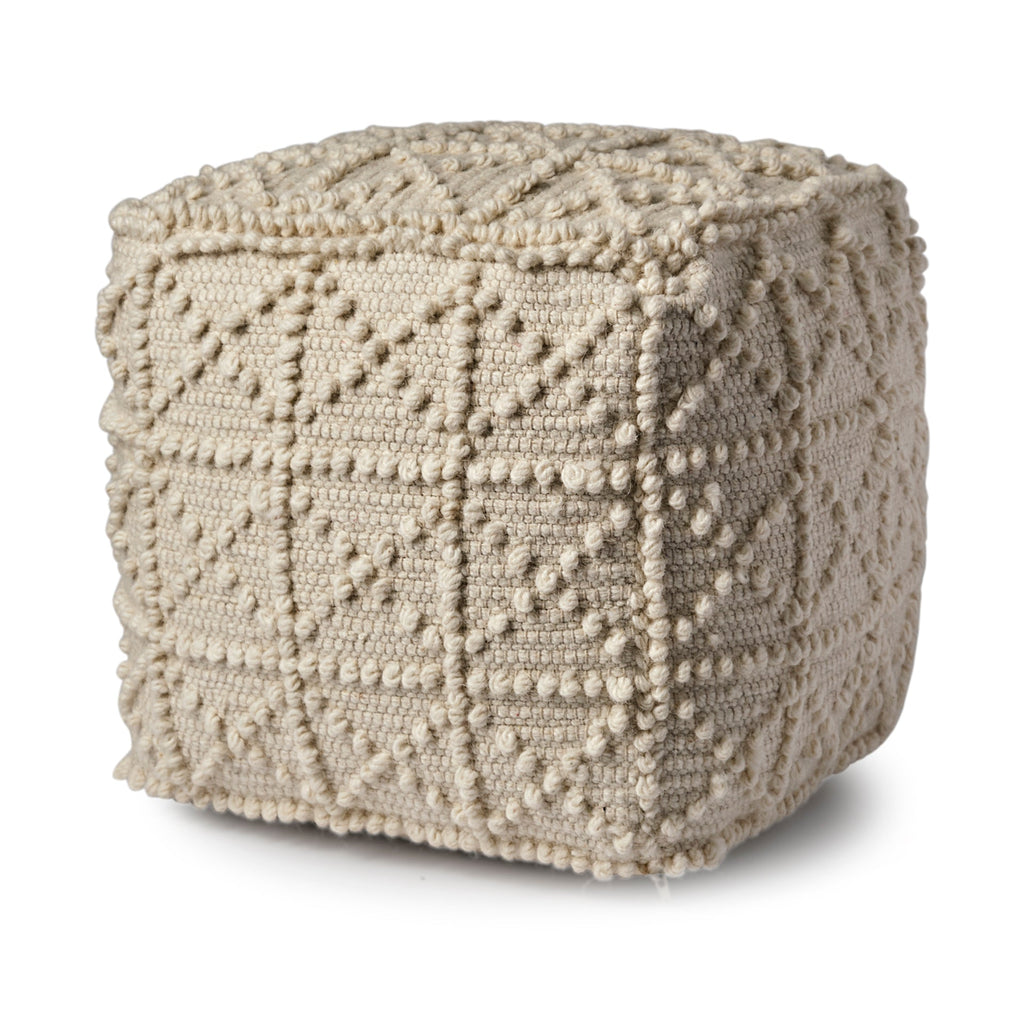 Mercana Leroy 17.7" x 17.7" x 17.7" Wool Pouf