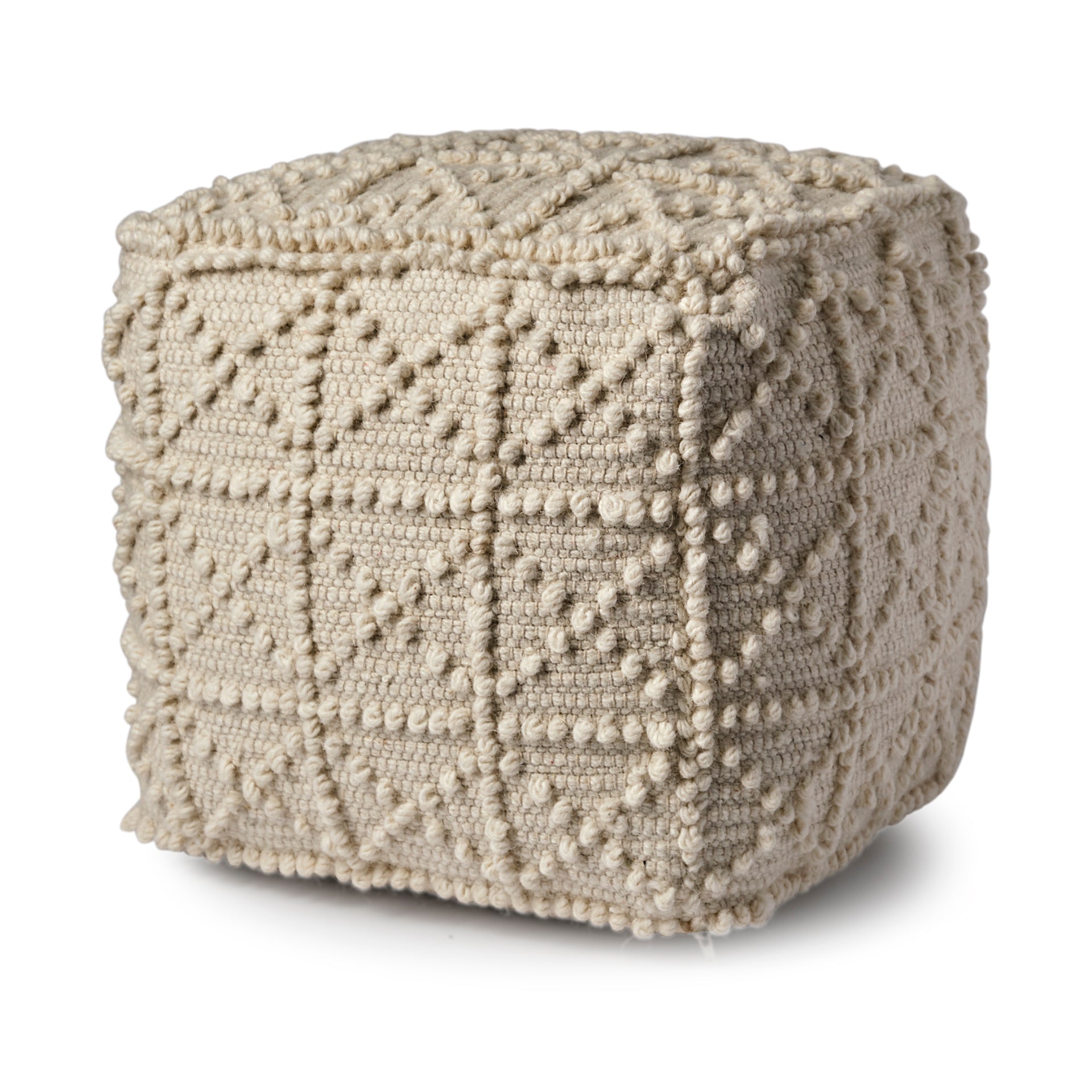 Mercana Leroy 17.7" x 17.7" x 17.7" Wool Pouf